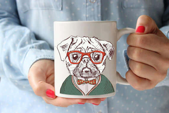 PUG Painting Coffee Lovers Gift Mug Coffee Mug